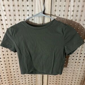 Classic Olive Green Women's Crop Top